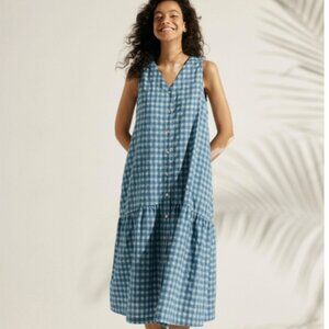 Lintico NEW WITH TAGS Gingham Lagenlook drop waist  dress sleeveless  XL #XX